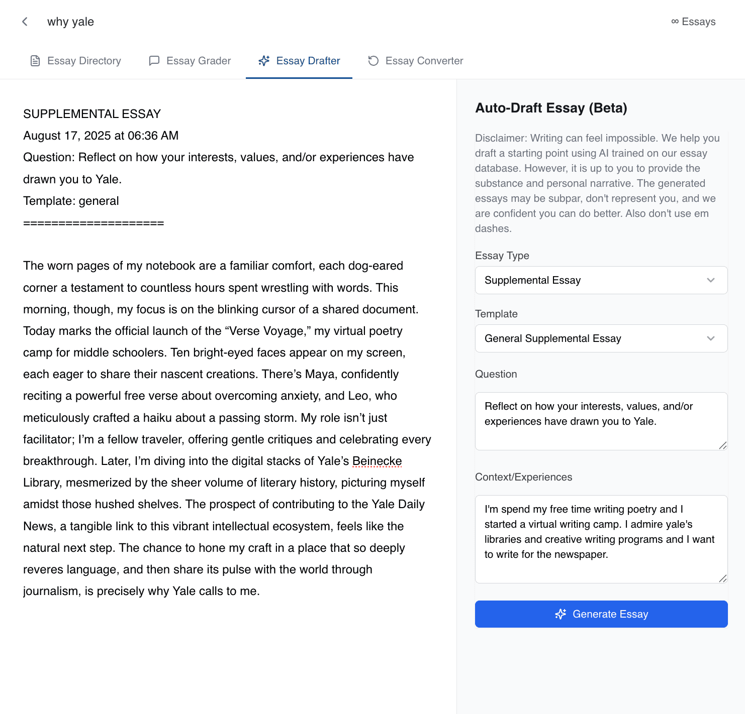 Activity Optimizer Interface Preview
